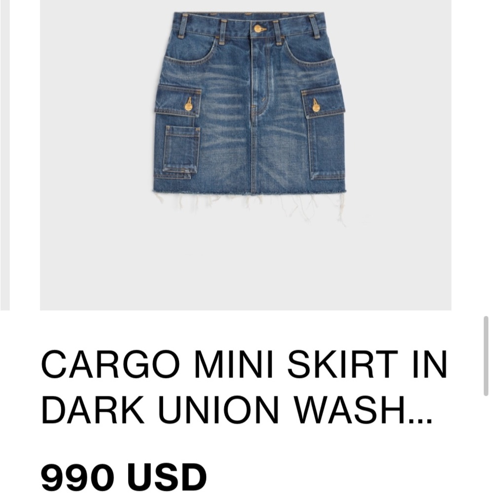 Celine Brand New Denim Mini Skirt